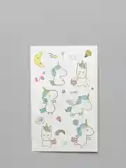 Угольный татуировки "Единороги, мультяшные животные", 12*7,5 см