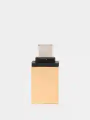 Золотой адаптер переходник usb type c на usb otg