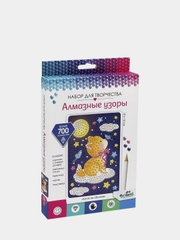 Алмазные узоры "Котик на облачке", 10 х 15 см
