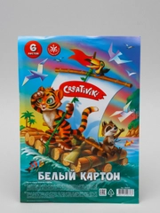 Картон белый немелованный Creativiki А4, 6 листов, 200 г/м2