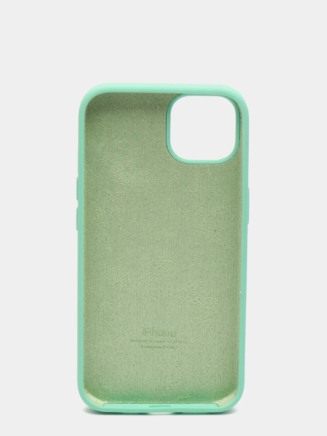 Мятный чехол Silicone Case для iPhone 13 с закрытым низом