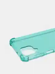 Бирюзовый чехол прозрачный Samsung Galaxy A12 / M12, противоударный плотный неоновый с оттенком