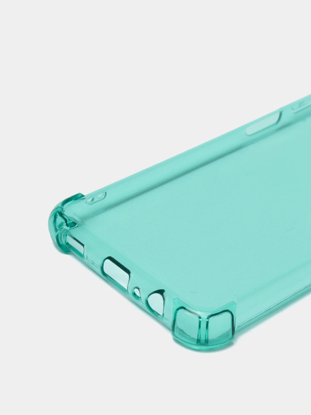 Бирюзовый чехол прозрачный Samsung Galaxy A12 / M12, противоударный плотный неоновый с оттенком