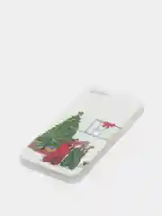 Золотой чехол iPhone 11, 12/ 12 Pro 6.1 mini, 7/ 8/ SE 2020, 5/ 5s /se 2016 с новогодним рисунком