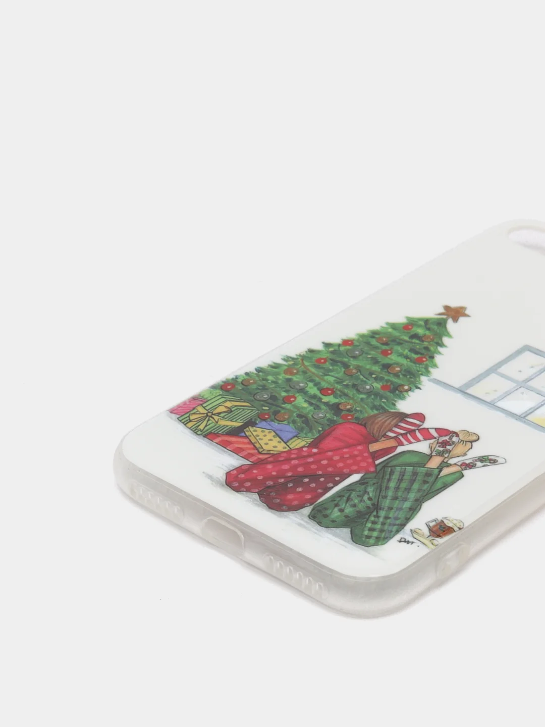 Золотой чехол iPhone 11, 12/ 12 Pro 6.1 mini, 7/ 8/ SE 2020, 5/ 5s /se 2016 с новогодним рисунком