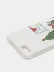 Золотой чехол iPhone 11, 12/ 12 Pro 6.1 mini, 7/ 8/ SE 2020, 5/ 5s /se 2016 с новогодним рисунком