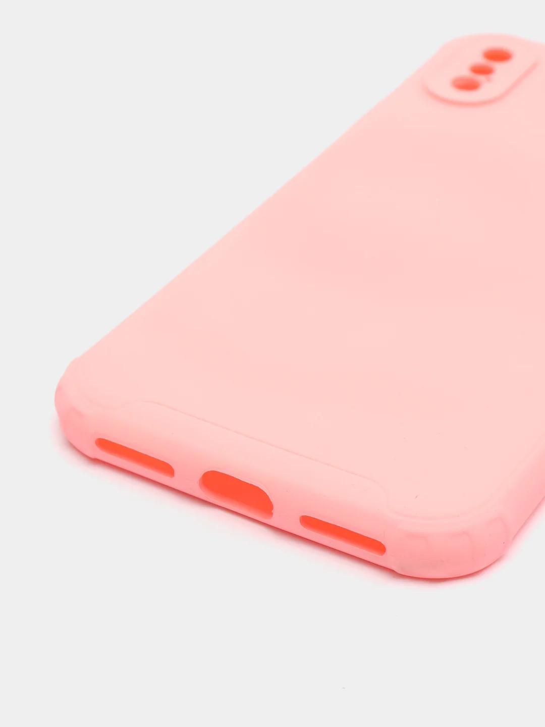 Розовый чехол iPhone X / Xs силиконовый противоударный цветной матовый