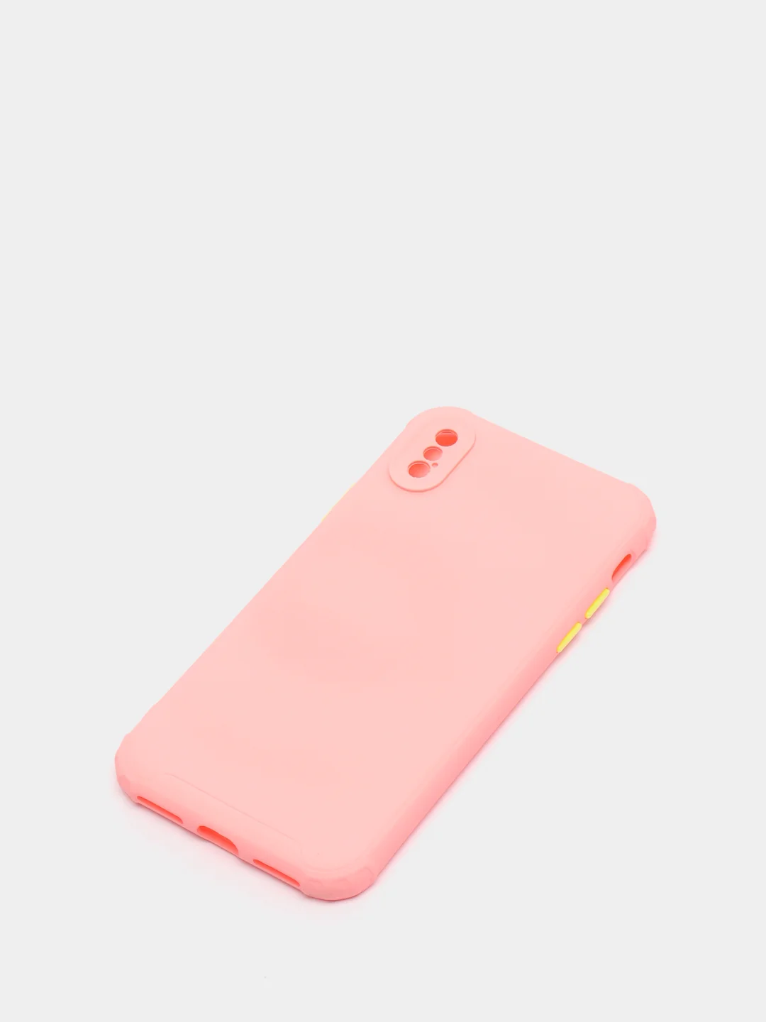 Розовый чехол iPhone X / Xs силиконовый противоударный цветной матовый