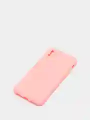 Розовый чехол iPhone X / Xs силиконовый противоударный цветной матовый