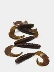 Коричневый силиконовые приманки ACTION PLASTICS Curl Tail Grub 3