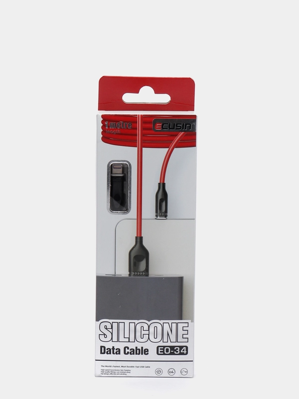 USB кабель (быстрая зарядка) мягкий силикон ECUSIN с выходом iPhone Lightning/Micro-USB