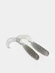 Серебряный силиконовые приманки ACTION PLASTICS Curl Tail Grub 3