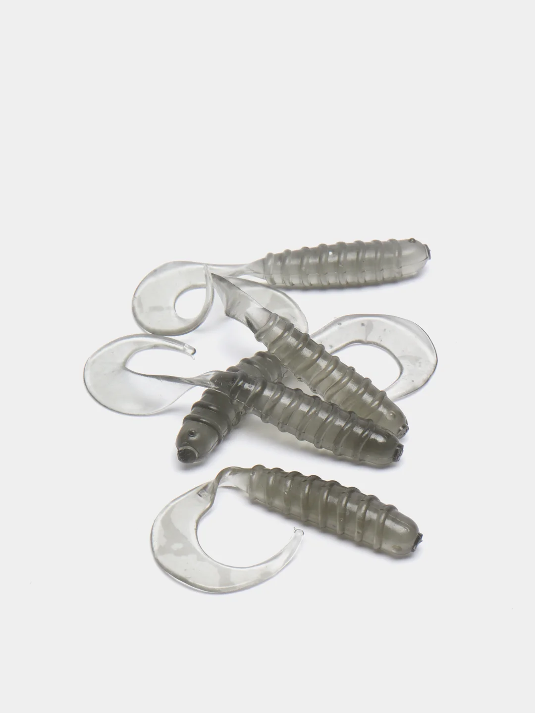 Серебряный силиконовые приманки ACTION PLASTICS Curl Tail Grub 3