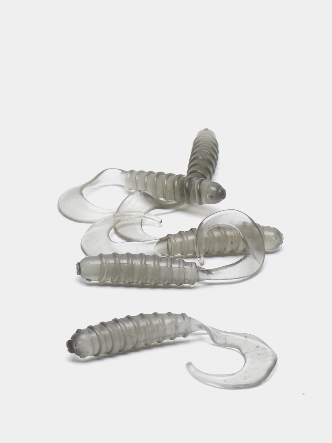Серебряный силиконовые приманки ACTION PLASTICS Curl Tail Grub 3