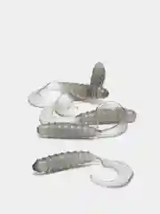 Серебряный силиконовые приманки ACTION PLASTICS Curl Tail Grub 3