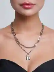 Двойная цепь с кулоном "Замок"