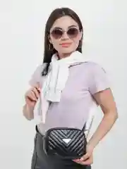 Черный сумочка женская, на длинном ремне, мини