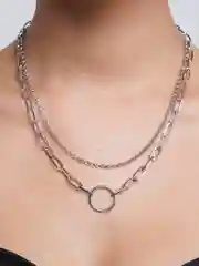 Серебряный двухслойная цепочка