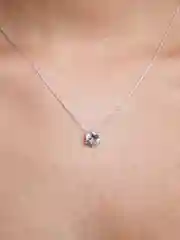 Серебряный кулон Ожерелье-чокер с серебряной цепочкой с бриллиантом, лечебный камень ,цепочка на шею