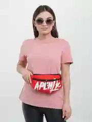 Красный сумка поясная с принтом через плечо