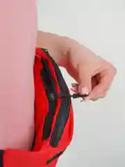 Красный сумка поясная с принтом через плечо