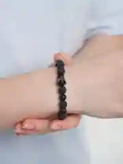Черный браслеты парные "Корона" "Слон"