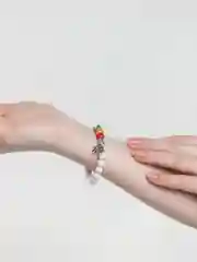 Красный браслеты парные "Корона" "Слон"