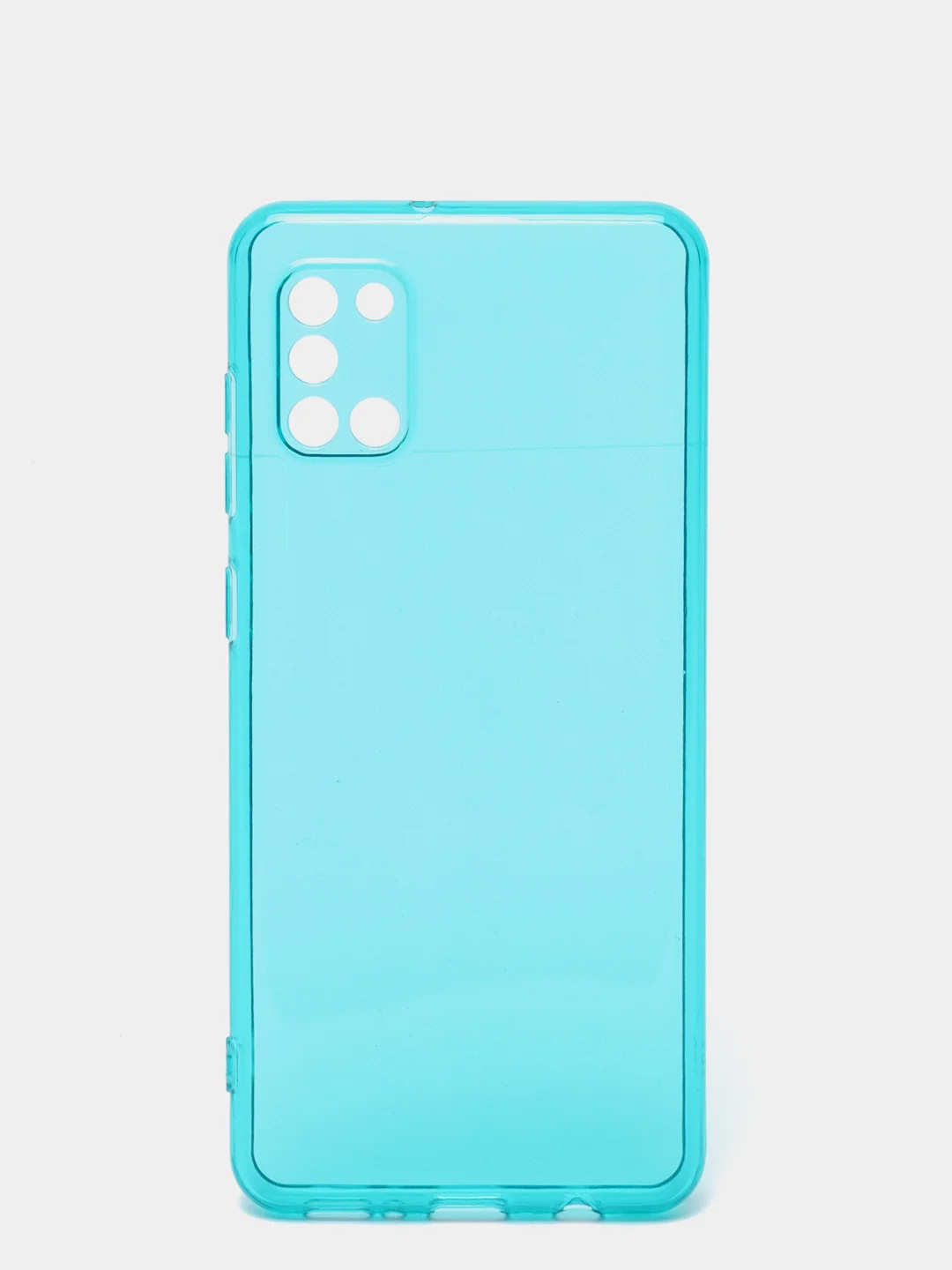 Бирюзовый чехол Samsung Galaxy A31, Самсунг Галакси А31 прозрачный плотный неоновый с оттенком