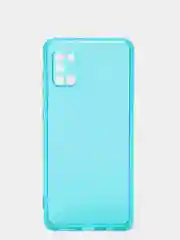 Бирюзовый чехол Samsung Galaxy A31, Самсунг Галакси А31 прозрачный плотный неоновый с оттенком