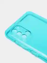 Бирюзовый чехол Samsung Galaxy A31, Самсунг Галакси А31 прозрачный плотный неоновый с оттенком