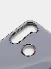 Розовый чехол Xiaomi Redmi Note 8 2019/21 цветной, силиконовый, с глянцевой рамкой (Редми Нот 8)