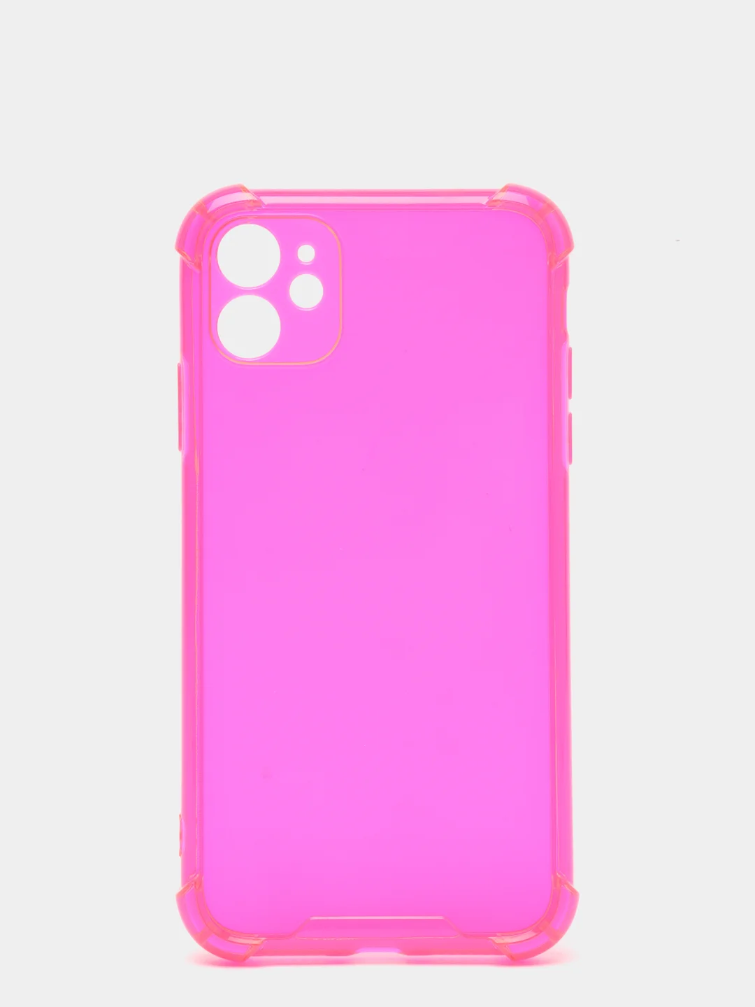 Розовый противоударный чехол для iPhone 11, 12, 13, 13 Pro защита камеры, прозрачный, неоновый