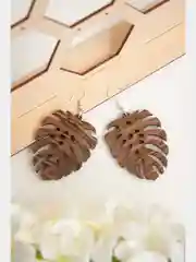 Серьги "Лист Монстеры" из дерева, MAGIALAZERA