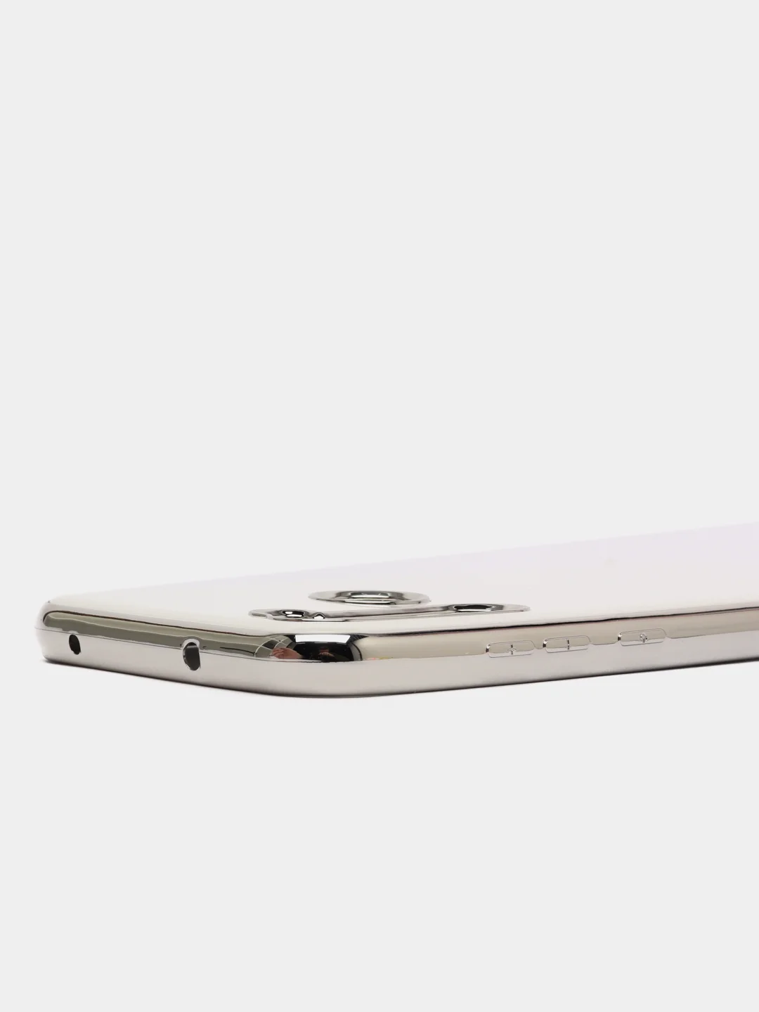Белый чехол Xiaomi Redmi Note 8 2019/21 цветной, силиконовый, с глянцевой рамкой (Редми Нот 8)
