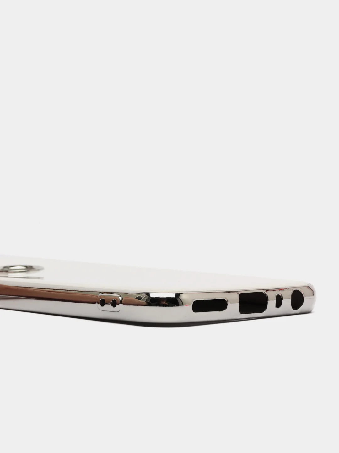 Белый чехол Xiaomi Redmi Note 8 2019/21 цветной, силиконовый, с глянцевой рамкой (Редми Нот 8)