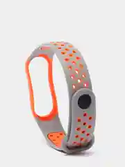 Оранжевый перфорированный cиликоновый ремешок для Xiaomi Mi Band 3 и Mi Band 4, ми банд 3/4
