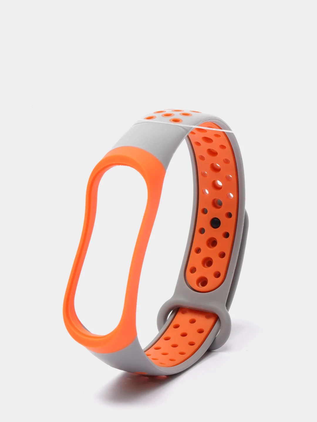 Оранжевый перфорированный cиликоновый ремешок для Xiaomi Mi Band 3 и Mi Band 4, ми банд 3/4
