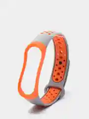 Оранжевый перфорированный cиликоновый ремешок для Xiaomi Mi Band 3 и Mi Band 4, ми банд 3/4
