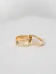 Бронзовый парные кольца с бабочкой, с сердцем, любовь/Love, пламя 2 штуки в наборе