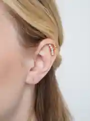 Золотой серьги - каффы с жемчугом