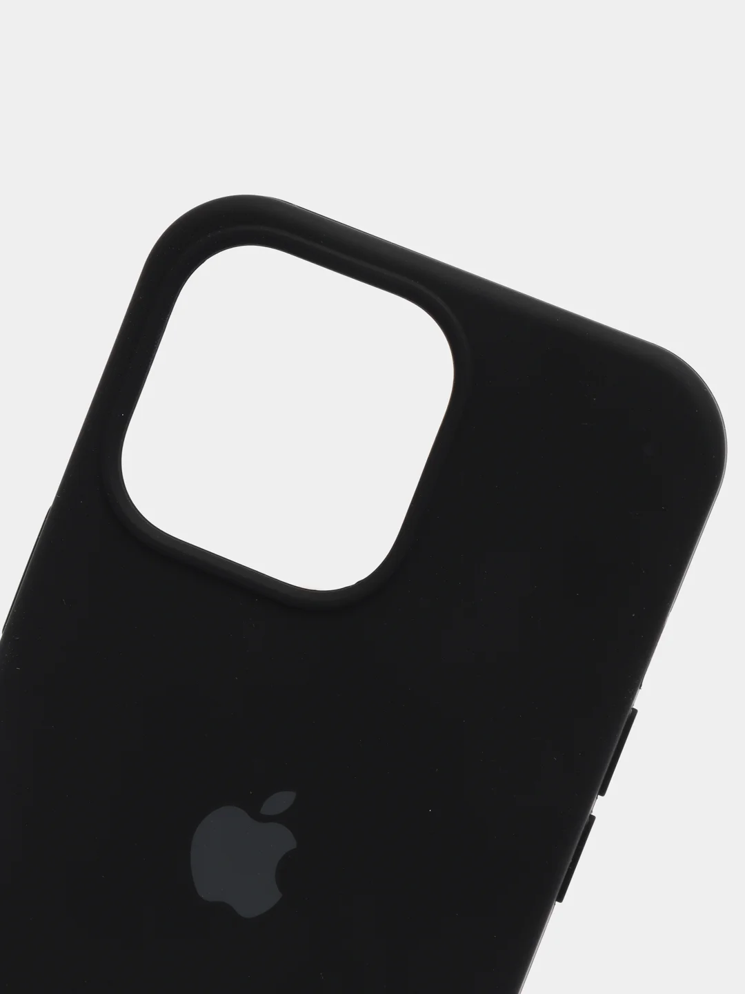 Черный чехол для iPhone 13 Pro (6.1") Silicone, закрытый низ, с логотипом