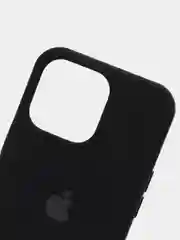 Черный чехол для iPhone 13 Pro (6.1") Silicone, закрытый низ, с логотипом