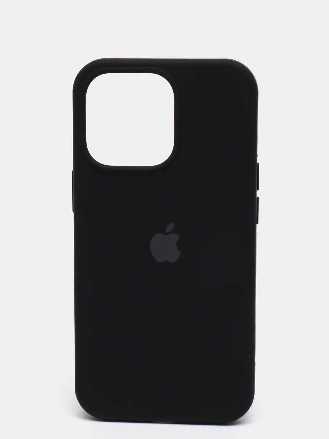 Черный чехол для iPhone 13 Pro (6.1") Silicone, закрытый низ, с логотипом