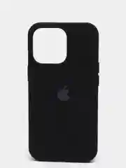 Черный чехол для iPhone 13 Pro (6.1") Silicone, закрытый низ, с логотипом