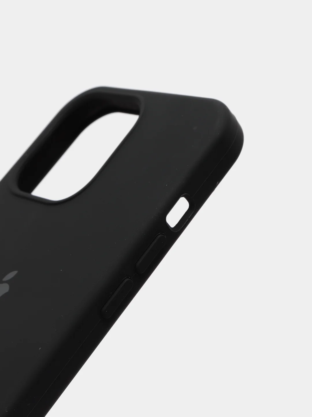 Черный чехол для iPhone 13 Pro (6.1") Silicone, закрытый низ, с логотипом
