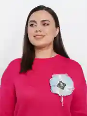 Белый текстильная брошь