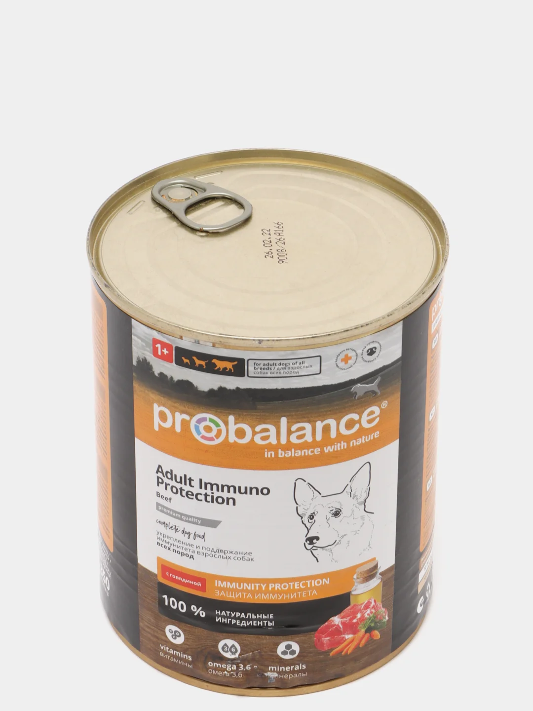 Влажный корм для собак Probalance "Adult Immuno Protection" с говядиной, 850 г