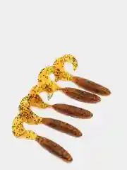Терракотовый силиконовые приманки ACTION PLASTICS Curl Tail Grub 3
