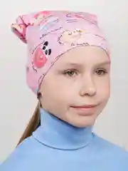 Розовый шапка детская трикотажная "Пончики" KETMIN