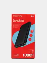 Черный внешний аккумулятор Borofone BJ3 Minimalist 10.000 mAh 2A (2xUSB, Micro-USB/Type-C)